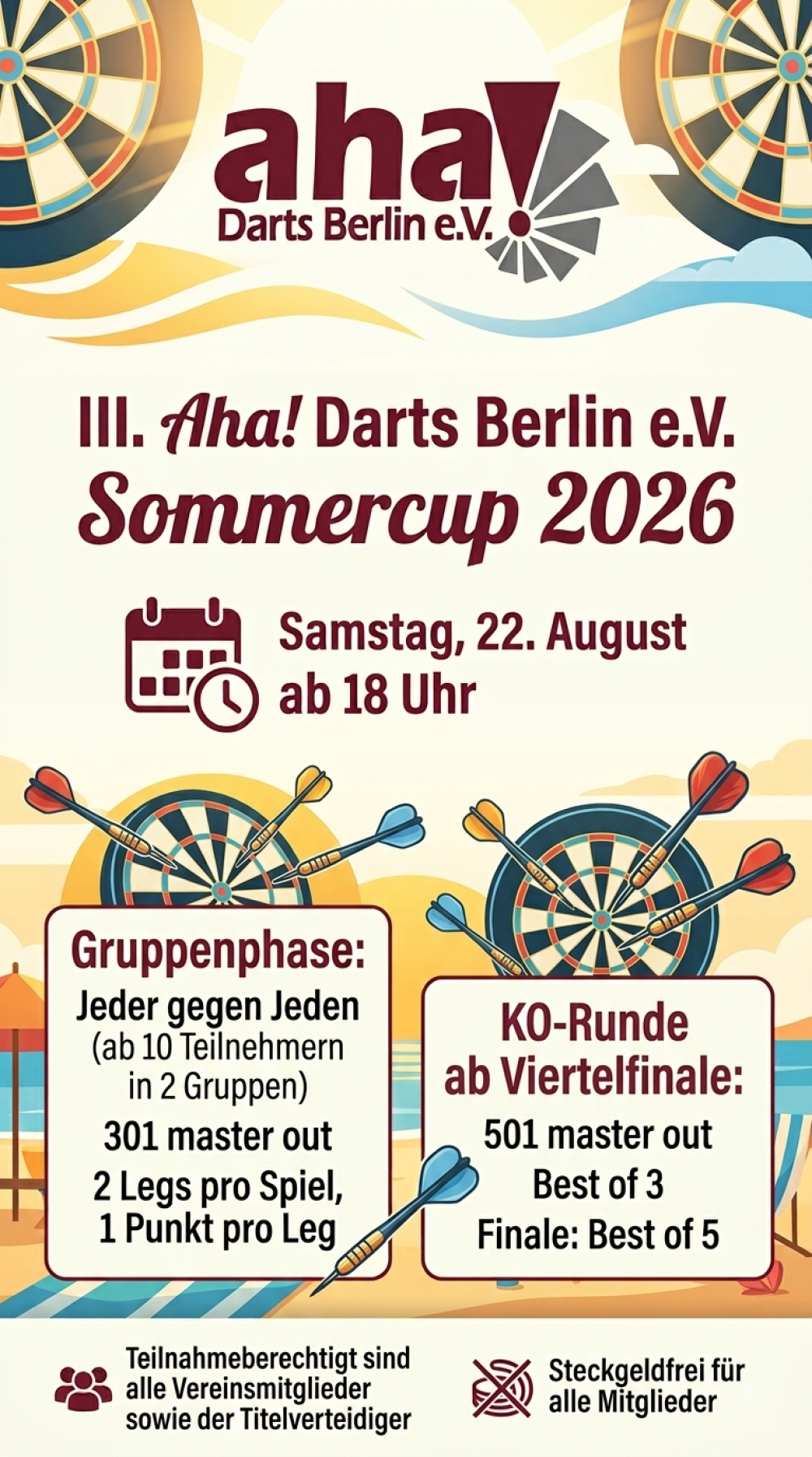 Der Aha! Darts Sommercup 2026